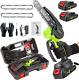 Cqwlkej Mini Chainsaw Cordless, 6inch Electric Chainsaw Cordless With 2pcs 2 And