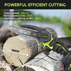 CQWLKEJ Mini Chainsaw Cordless, 6inch Electric Chainsaw Cordless with 2PCS 2 and