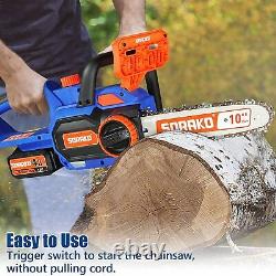 Cordless Chainsaw, 18V 10Inch Electric Chainsaw with 4 A Battery For Cutting Wood