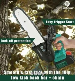 Cordless Chainsaw 25cm Battery Brushless Electric 10 tree garden saw cutter