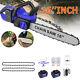 Cordless Chainsaw 42v, 16in Electric Wood Branch Cutter Saw +2 Battery 2 Chains