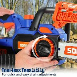 Cordless Electric Saw Chainsaw Wood Cutting Machine Power Tool with 4.0A Battery