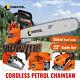 Cordless Petrol Chainsaw Powerful 2.4kw 62cc 22 Bar Length 2-stroke Wood Cutter