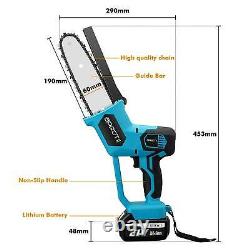 DIY mini 8In Handheld Cordless Electric Battery Powered Chain Saw Wood Cutting