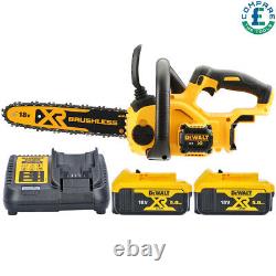 DeWalt DCM565 18V XR Brushless Compact Chainsaw With 2 x 5Ah Batteries & Charger