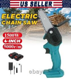 Electric Chain Saw Woodworking Pruning Cutter 1500W Cordless Chainsaw +2 Battery