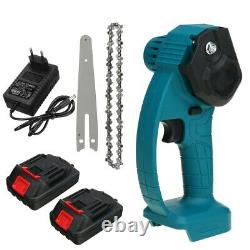 Electric Mini Chain Saw Carbon Steel Cordless Pruning Portable Cutters EU Plug