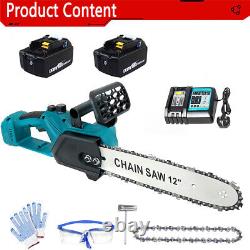 For Makita 18V Brushless 12inch Electric Cordless Chainsaw Wood Working Charger
