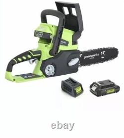 Greenworks Cordless 24v Chainsaw 25cm/10in with Battery And Charger