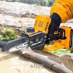 INGCO 20V Brushless Li-Ion One-Hand Mini Chain Saw 6 with Battery and Charger