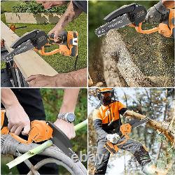 JYGMPRO Mini Chainsaw 6 Inch, Cordless Chainsaw Brushless Motor with 2Ã-2.0AH 2
