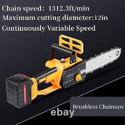 Mini Chainsaw 12 Inch, Battery Saw with 2xBatteries Cordless Powerful Cutting