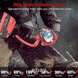 Mini Chainsaw 6 Inch, Cordless Chainsaw Brushless with 2 Batteries 2.0Ah