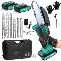 Mini Chainsaw 8-inch & 6-inch, Upgraded Brushless Cordless Chainsaw