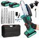 Mini Chainsaw 8-inch & 6-inch, Upgraded Brushless Cordless Chainsaw, 2 Batteries