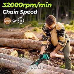 Mini Chainsaw 8-inch & 6-inch, Upgraded Brushless Cordless Chainsaw, 2xBatteries