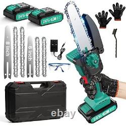 Mini Chainsaw 8-inch & 6-inch, Upgraded Brushless Mini Chainsaw Cordless, 2