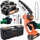 Mini Chainsaw, Bravolu 21v 6-inch Cordless Electric Chainsaw, One-handed Battery