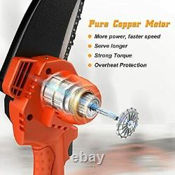 Mini Chainsaw Cordless, 4 Inch Electric Chain Saw with 2pcs 1500mAh Orange