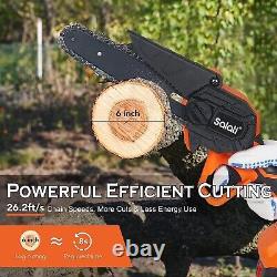 Mini Chainsaw Cordless 6-inch, Salati Cordless Electric Chainsaw Handheld