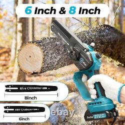 Mini Chainsaw Cordless 8 inch & 6 inch, 2023 Upgraded Brushless Mini Chainsaw