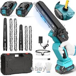 Mini Chainsaw Cordless 8 inch & 6 inch with Auto Oiler, 2 2.0Ah Batteries