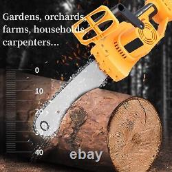 Mini Cordless Electric Chainsaw Handheld Saw Wood Cutter Tool With Battery & Chain