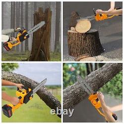 Mini Cordless Electric Chainsaw Handheld Saw Wood Cutter Tool With Battery & Chain