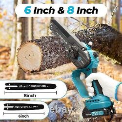 Mini chainsaw Cordless 8 inch & 6 inch 2023 Upgraded Brushless Mini Chainsaw wi