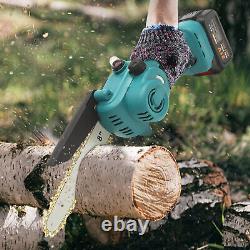 Rechargeable Mini Cordless Chainsaw Electric One-hand Saw Wood Cutter +2 Battery