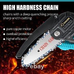 Saker Mini Chainsaw, 4 Inch Portable Electric Chainsaw Cordless, Handheld Chain Sa