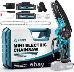 Saker Mini Chainsaw, 6 Inch Portable Electric Chainsaw Cordless, 2023 Upgrade Smal