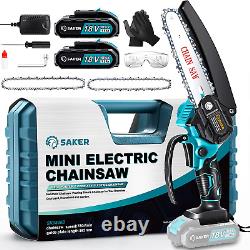 Saker Mini Chainsaw, 6 Inch Portable Electric Chainsaw Cordless, 2023 Upgrade Smal