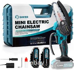 Saker Mini Handheld Cordless Electric Chainsaw Kit inc. 2 x 18V Batteries GTA26