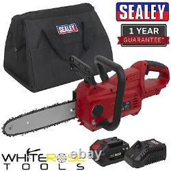 Sealey Cordless Chainsaw 25cm 20V 4Ah SV20 Series Kit Battery Charger Canvas Bag