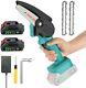 Seesii 26v 2x Battery Portable Shears Cordless Chain Saw Saw Fit Garden Cutting