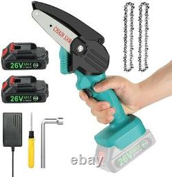 SeeSii 26V 2x Battery Portable Shears Cordless Chain Saw Saw Fit Garden Cutting