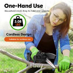 Seesii 110-220V 6 Inch Rechargeable Mini Cordless Chainsaw Fit Gardens Farms Use
