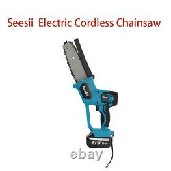 Seesii Chainsaw Handheld Cordless Electric Chainsaw 8Inch Shear Pruning Cuttings