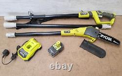Used Unboxed Ryobi ONE+ OPP1820 18V 5Ah Cordless Pole Tree Pruner Chain Saw 8