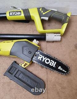 Used Unboxed Ryobi ONE+ OPP1820 18V 5Ah Cordless Pole Tree Pruner Chain Saw 8