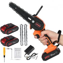 Vehpro Lithium 24V Electric Cordless Mini Chainsaw Wood Cutter, Orange