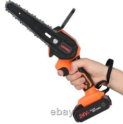 Vehpro Lithium 24V Electric Cordless Mini Chainsaw Wood Cutter, Orange