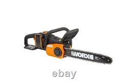 WORX WG384E 40V Dual Battery 35cm Brushless Chainsaw X2 Battery & Charger